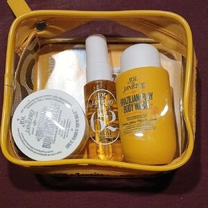 Sol de Janeiro Skincare Trio in Vibrant Yellow Bag
